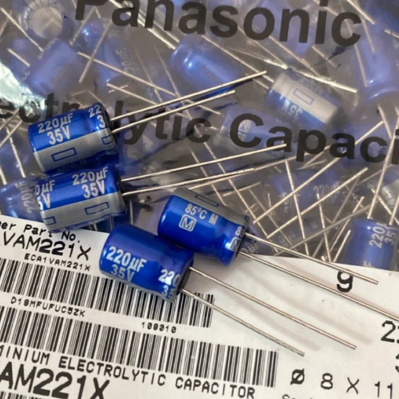 

5PCS 220UF 35V Panasonic Fever Sound Capacitor 35V 220UF 8X12 AM Flash Blue Robe