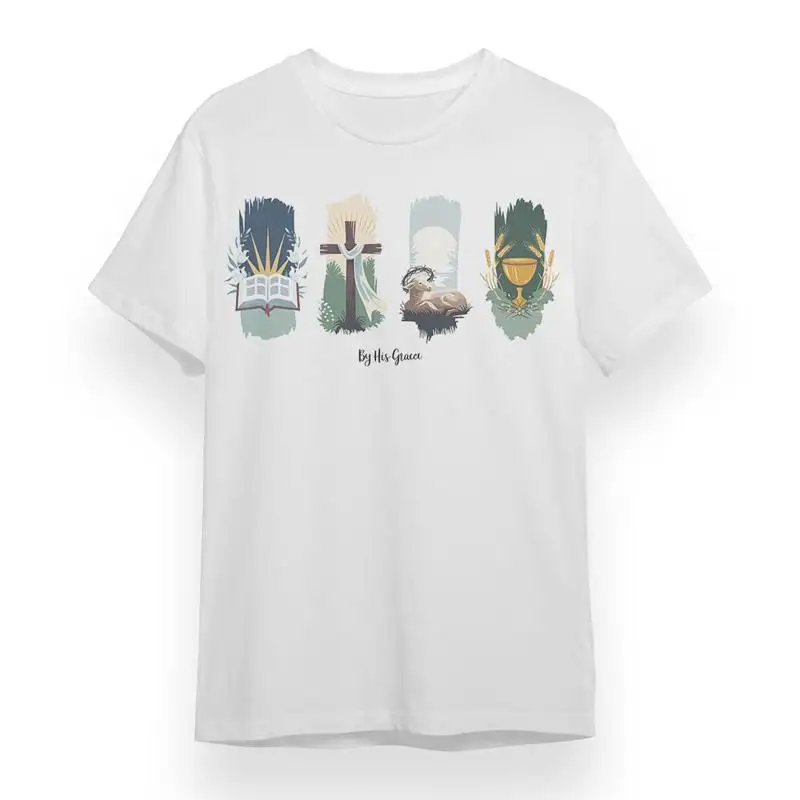 

Мужская футболка с His Grace, белая, 100% хлопок, США