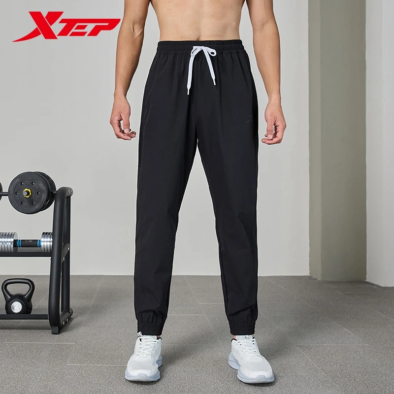 Xtep Woven Track Pants For Men 2024 Summer Sweat-Absorbing Men\'s Sweatpants Training Breathable Outdoor Bottoms 876229980107