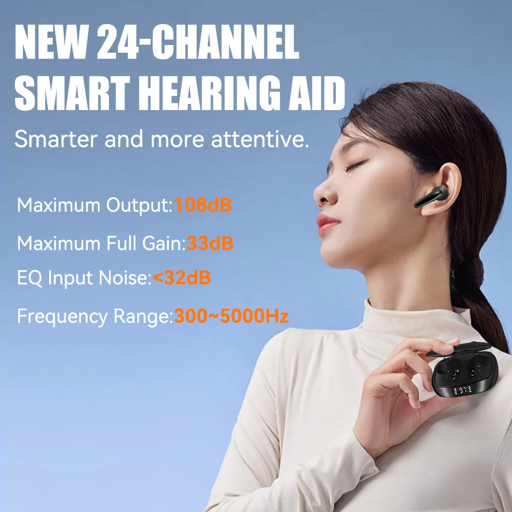 ITE Hearing Aids Rechargeable,Bluetooth Hearing Aids for Seniors with Smart App Enabled Call iOS/Android,Authentic Sound Quality