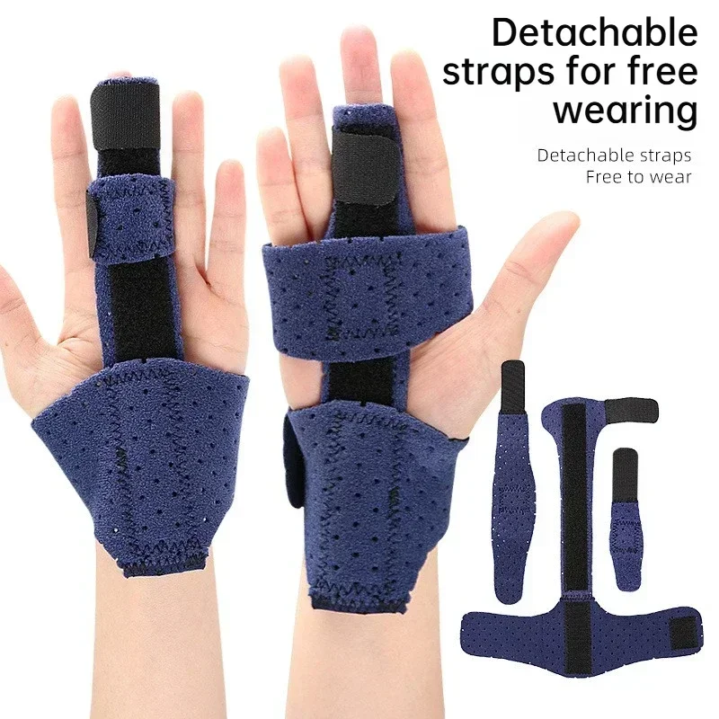 Adjustable Multi-Finger Splint with Thumb Support, Finger Immobilizer Strap for Sports and Recovery finger cot finger sleeve