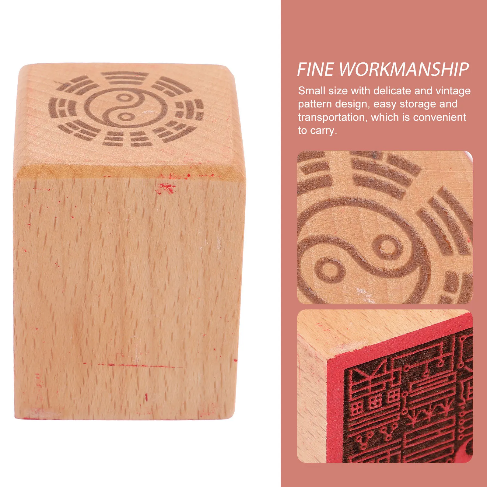 

Exquisite Wooden Buddha Seal Stamp Reusable Craft Tool for DIY Labels Greeting Cards Decorative Home Desktop Decoration