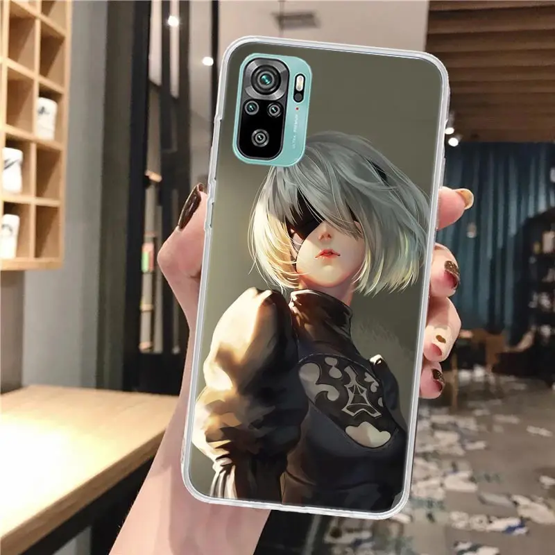 2B Nier Automata Anime Soft Phone Case For Xiaomi Redmi Note 12 12S 13 11 11S 10 Pro 10S 11T 9 9S 8T 8 11E Plus 7 Pattern Cover