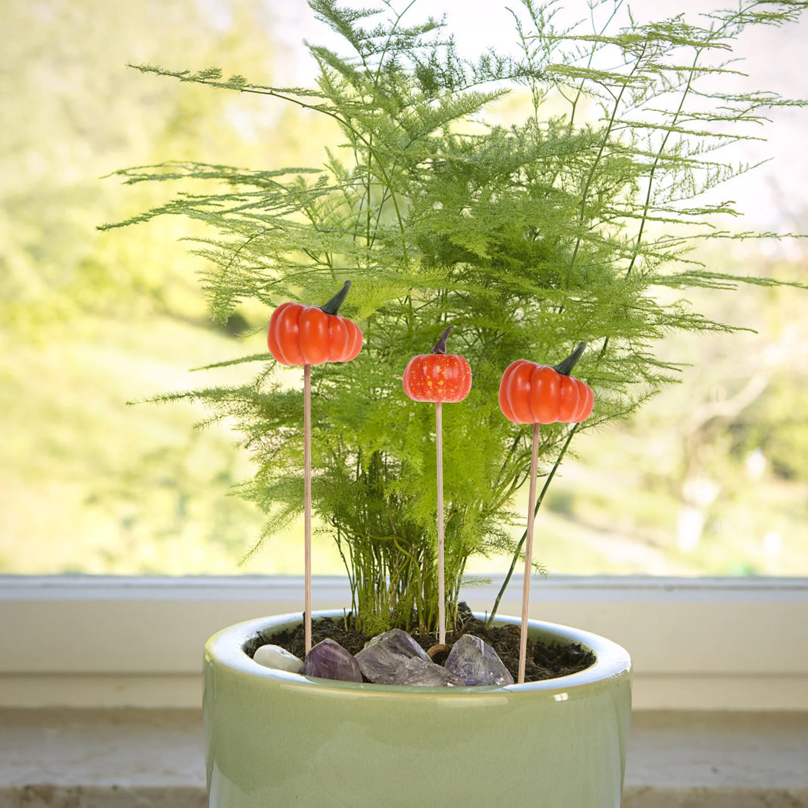 

1Set Pumpkin Adornment Halloween Bouquet Ornament Lightweight Foam Topper for Thanksgiving DIY Interior Decor Pumpkin Adornment