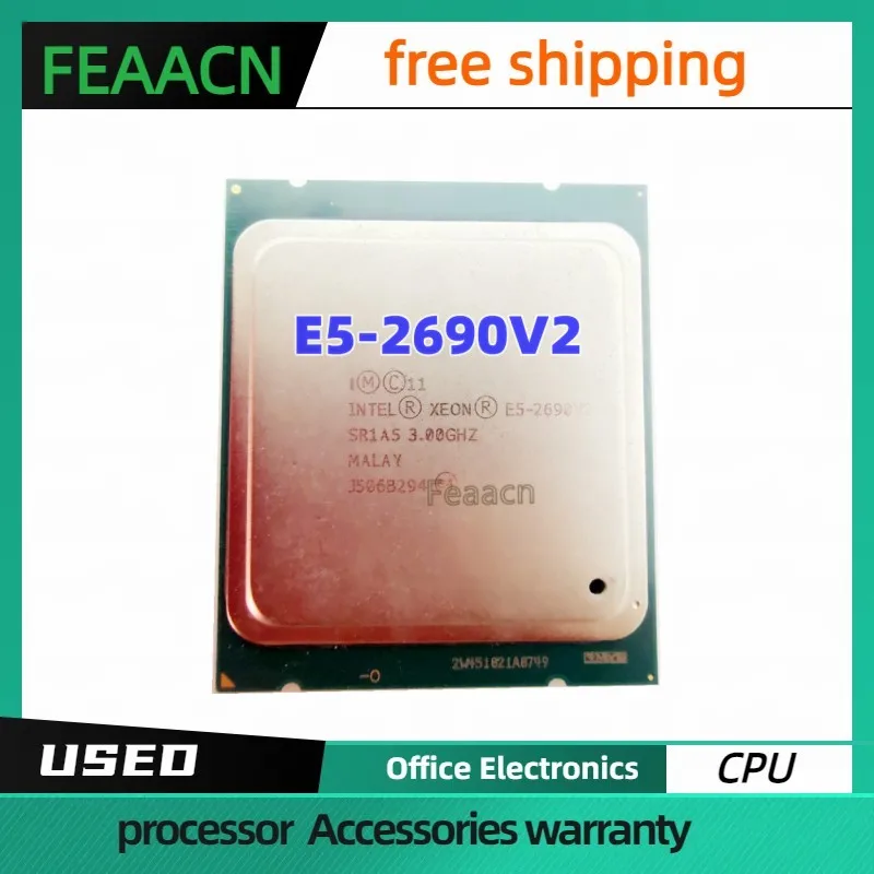 E5 2690 V2 Processador Xeon e5 2690V2 CPU 3GHz LGA2011  25MB    Dez Núcleos de processador de Servidor E5-2690V2