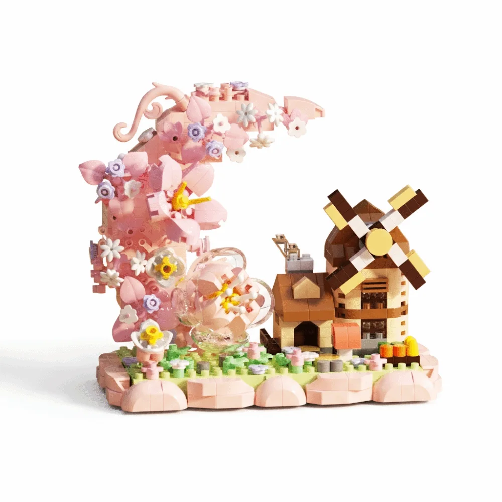 Mini Size Building Blocks Four Seasons Forest Bricks Greenhouse Blocks Creative Educational Forest Cabin Blocks
