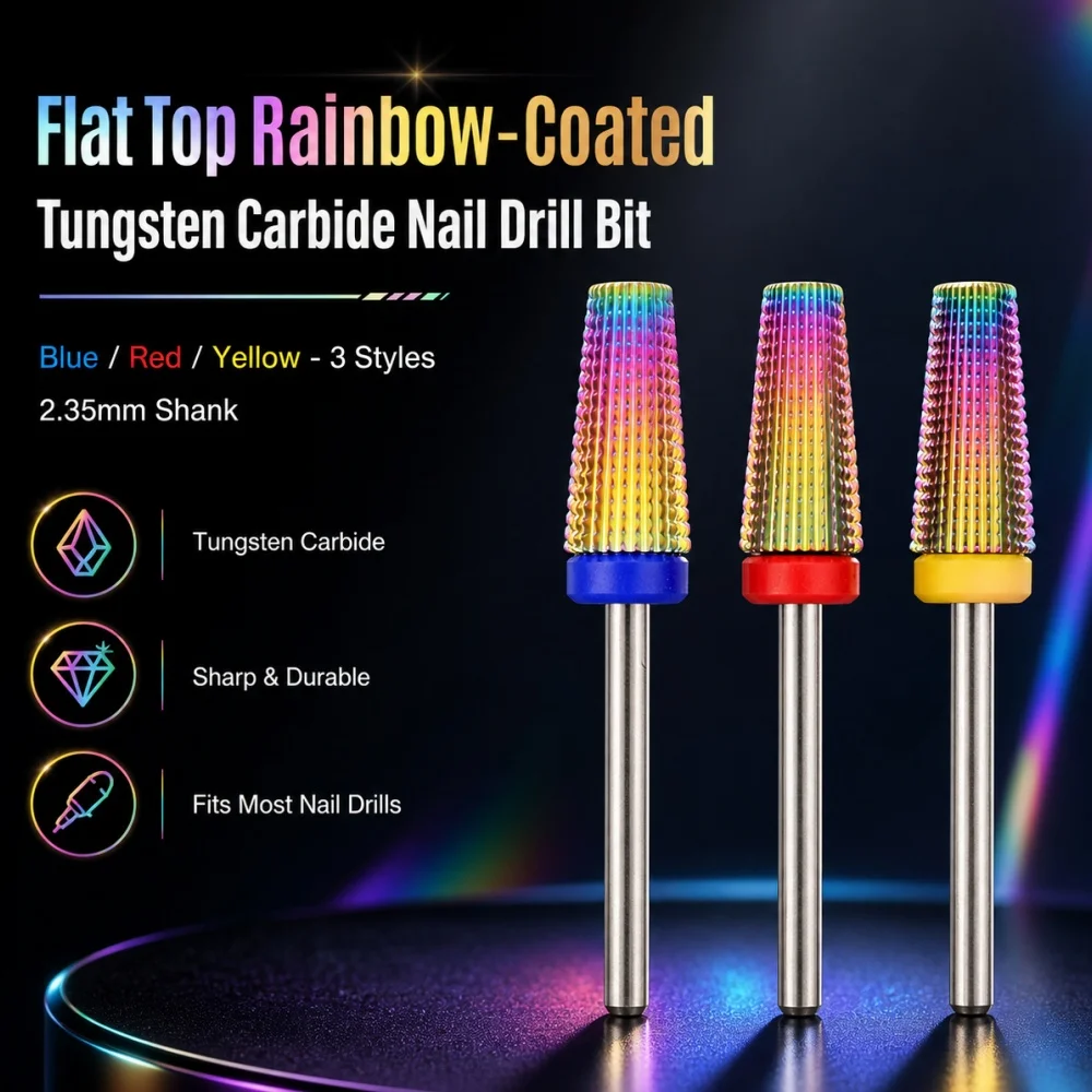 6mm Double-Cut Spiral Carbide Nail Drill Bit – Left & Right Hand Use, Sharp & Durable Tungsten Steel, 2.35mm Shank Manicure Tool
