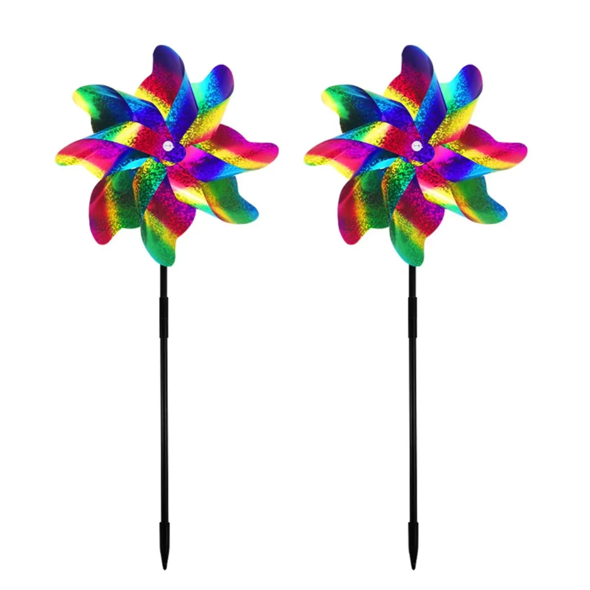 8 Leaves Reflective Bird Scare Windmill Wind Powered Pinwheel Bird Deterrent for Outdoor Garden Lawn Yard Balcony Decoration DIY