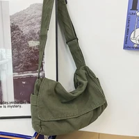 Bolso bandolera Vintage para mujer, bolso de lona de gran capacidad para libros para adolescentes, bolso de hombro, bolso cruzado informal