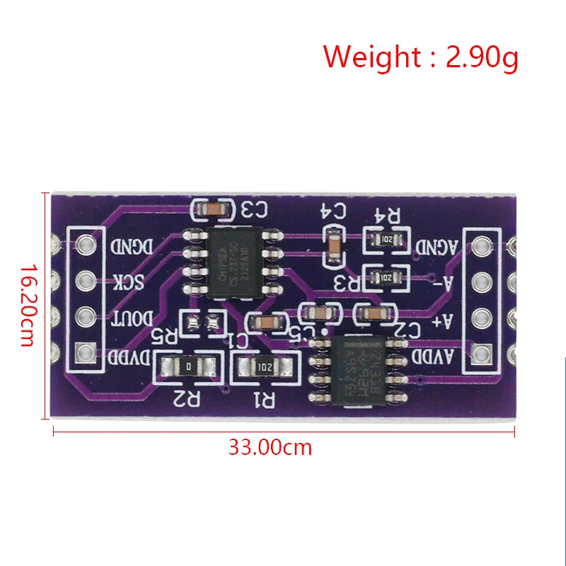 CS1237 24-bit ADC Module Onboard TL431 External Reference Chip Single-Channel Weighing Sensing 24bit For Arduino