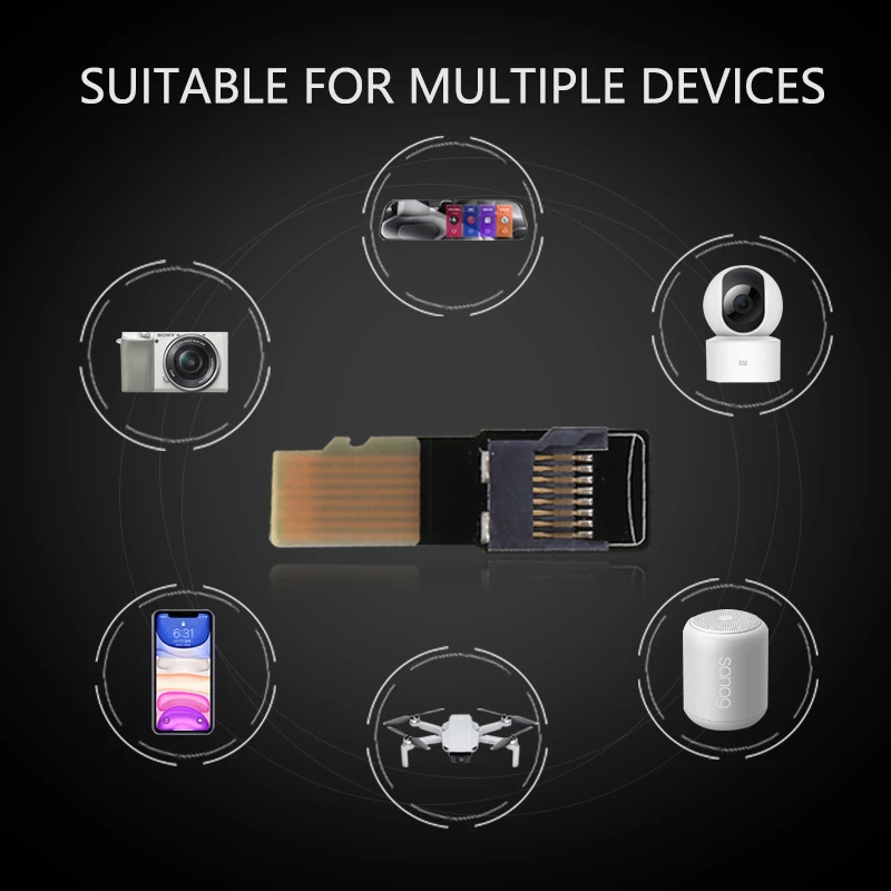 Cartão de memória micro sd tf macho para fêmea, adaptador de extensão, ferramenta de teste, conector pcba para celular, computador, mp3, mp4, gps