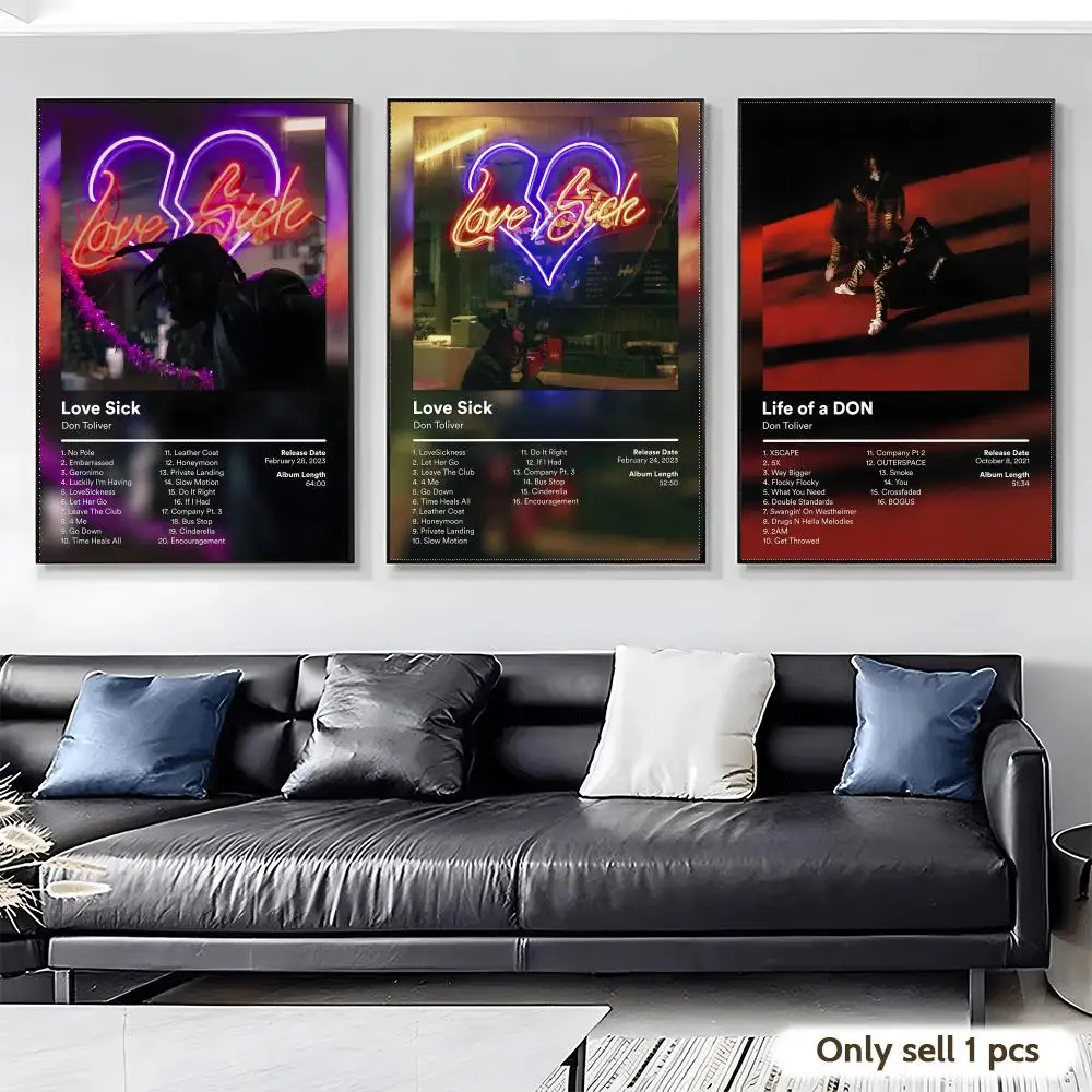 Don T-Toliver Music Album Painting Calligraphy Canvas Poster Wall Art Interior Hallway Home Decoration Holiday Gifts