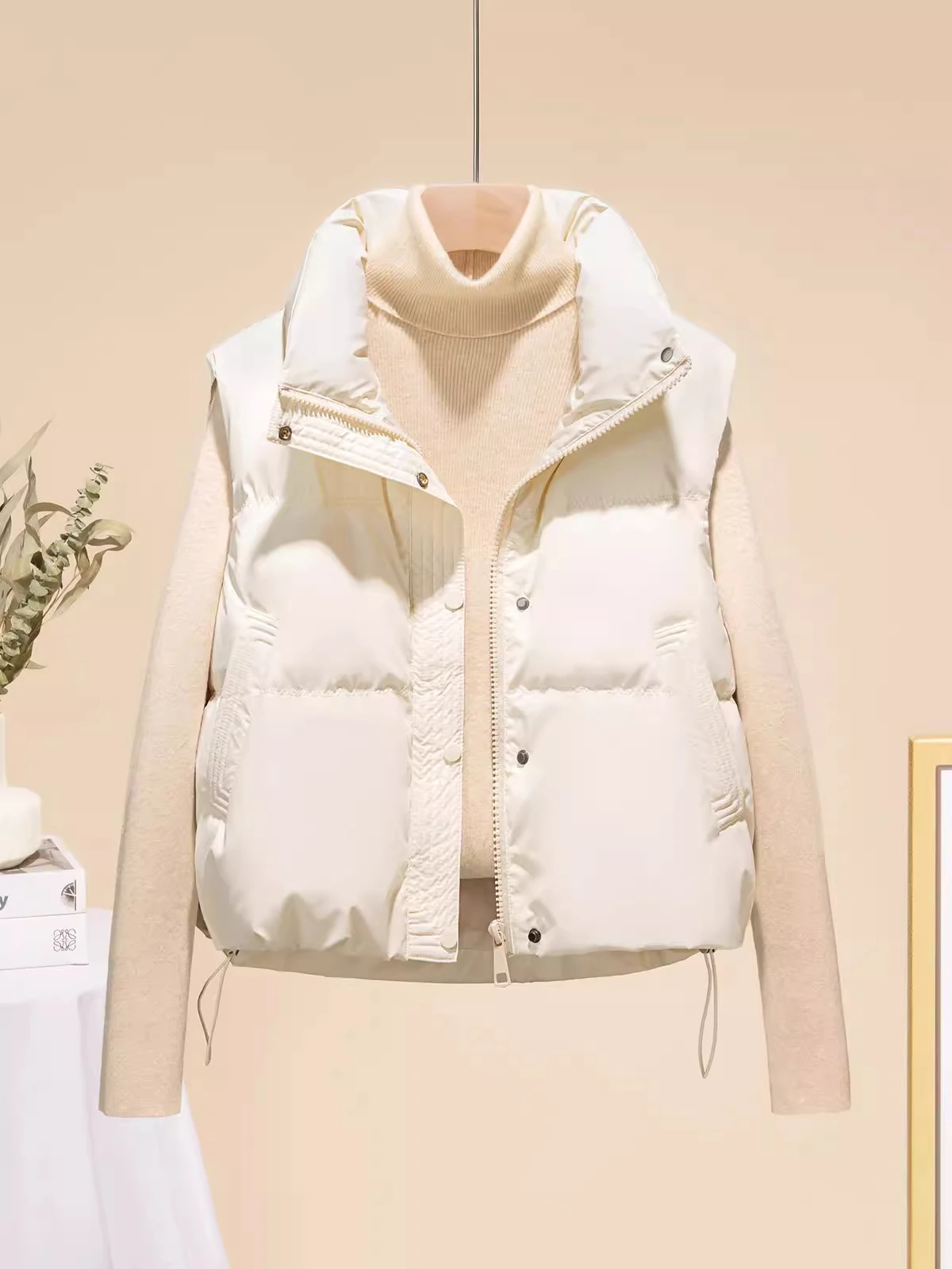 

Sli ort Thiened пуховый хлопковый жилет для женщин, красивая модная верхняя одежда, элитная осенне-зимняя одежда небольшого размера