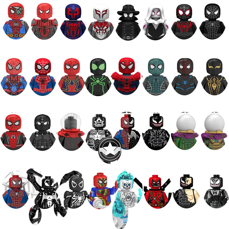 

Marvel Super Hero Building Bricks Spider Venom Gwen Miles Collectible Desktop Display Toy Fans Recommend Birthday Gifts