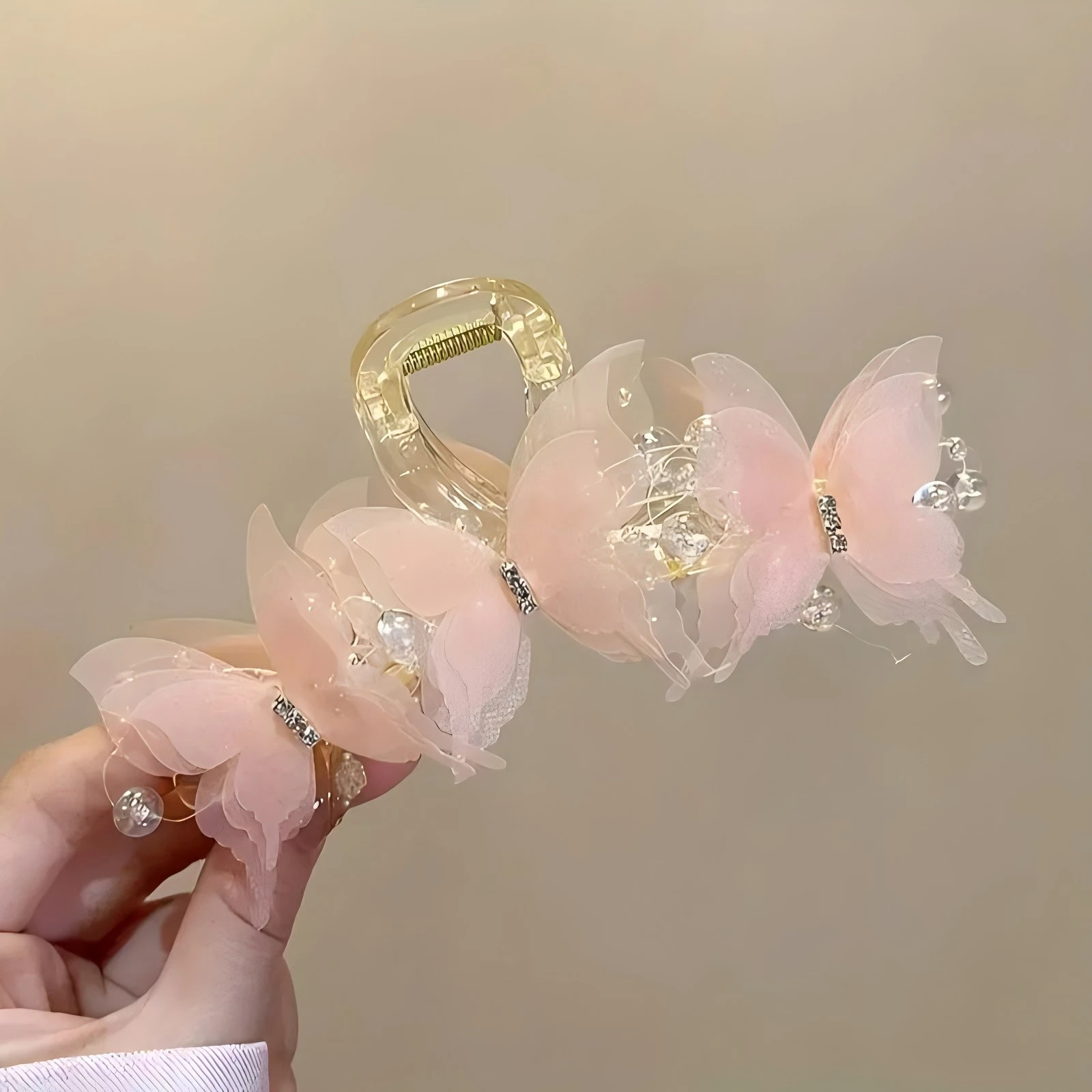 1-2pcs Large Butterfly Hair Claw Clip for Thick Hair Sweet Pink Hairpin for Women Perfect for Ponytails Stylish Hair Accessories image 6