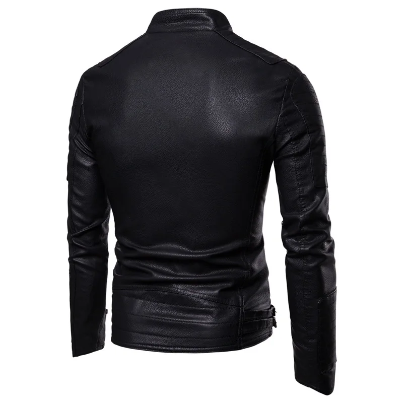 2023 Autumn Winter New Oblique Pull Motorcycle Leather Jacket Men Fleece-Lined Thickening Trendy Casual Leather Clothing Coat