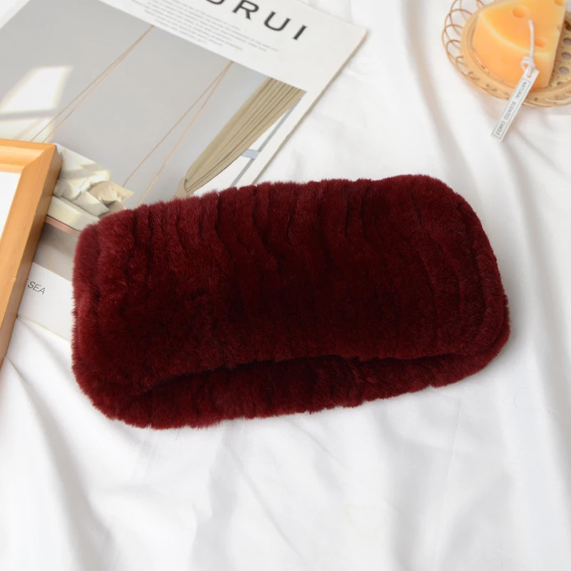 2026 Neuer Winter-Outdoor-Schal für Damen aus echtem Rex-Kaninchenfell, natürliche dicke Pelzschals, warm für Russland, 100% echtes Rex-Kaninchenfell-Stirnband – Detail 13