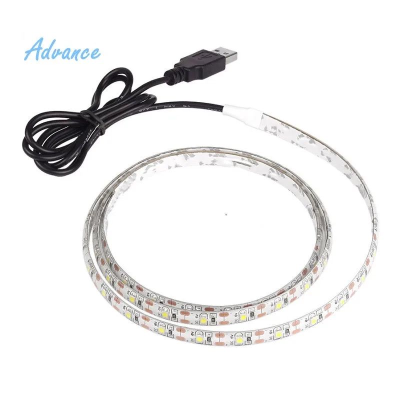 Cổng USB 5 M Dây Đèn LED Ánh Sáng 5V 3528 1 Mét 5 Mét Ấm Thoáng Mát Trắng Hồng Xanh Xanh Đỏ SMD Ruy Băng Trần Tủ Đèn Chống Nước