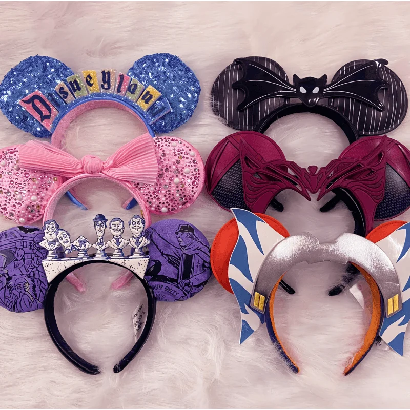 New Disney Parks The Haunted Mansion Graveyard Halloween Minnie Ears Headband Halloween Costume Bow Knot Hairband Headwear Gift