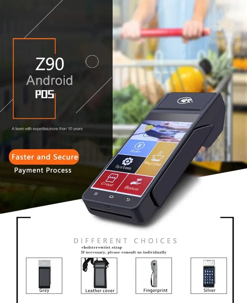 Touch screen 5.0 inch All in One Mobile Android Pos Payment Terminal PCI 4G Android Handheld Pos Hardware Systems with Printer