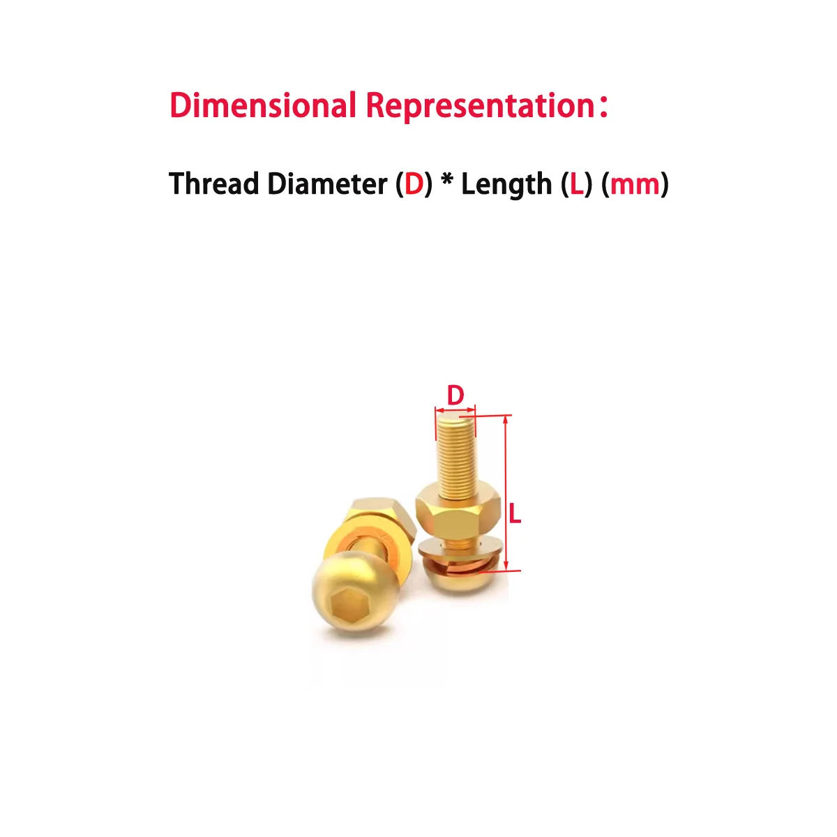 Brass Round Head Hexagon Socket Bolt Combination/Hexagon Socket Bolt Nut Washer Combination M3M4M5M6M8M10M12