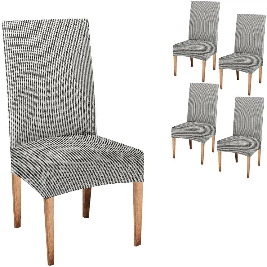 

Stripes Covers For Dining Chairs 4 Pa Abstract Irregular Dotted Textured Striped Background Pattern Stretch Spandex Kitchen