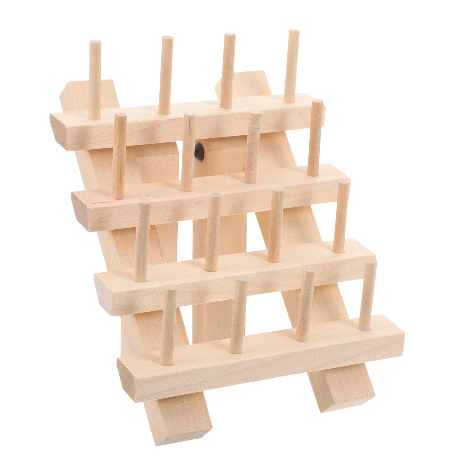 

16 Sewing Thread Holder Wooden Spool Storage Desk Top Embroidery Stand Knitting Tool Floss Bobbins Household Organizer