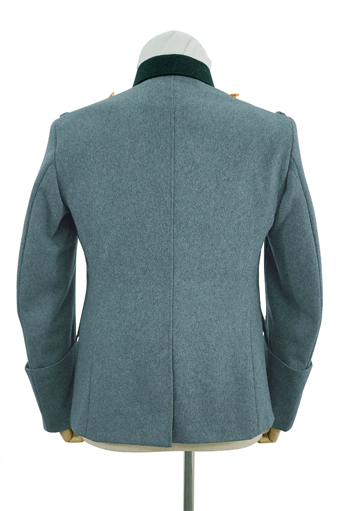 Chaqueta túnica de lana con cuello verde intenso, 5 botones, Servicio General de Policía de GUWI-B010-GEN