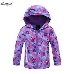 Dubbped New Fashion Spring  Autumn Jackets Rian Girls Coat Waterproof Windproof Windbreaker  Hooded Kids Clothes 3-12Y