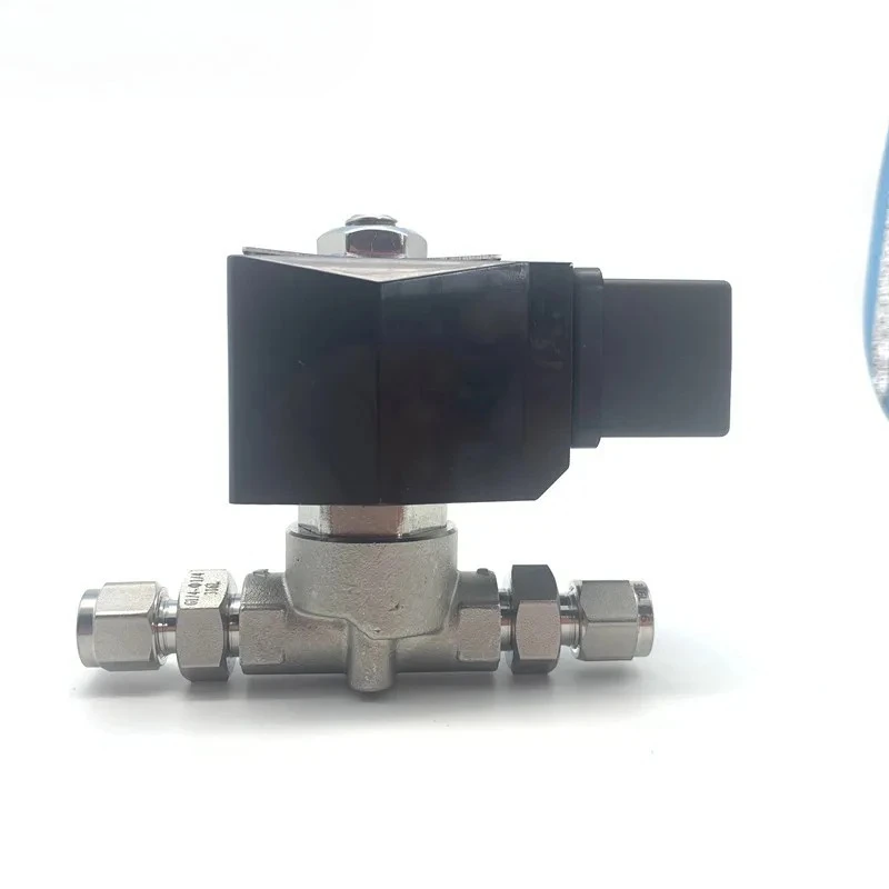 Vacuum Ferrule Solenoid Valves Stainless Steel Ferrule Connections Fractional Metric for Laboratory Cavity Tanks