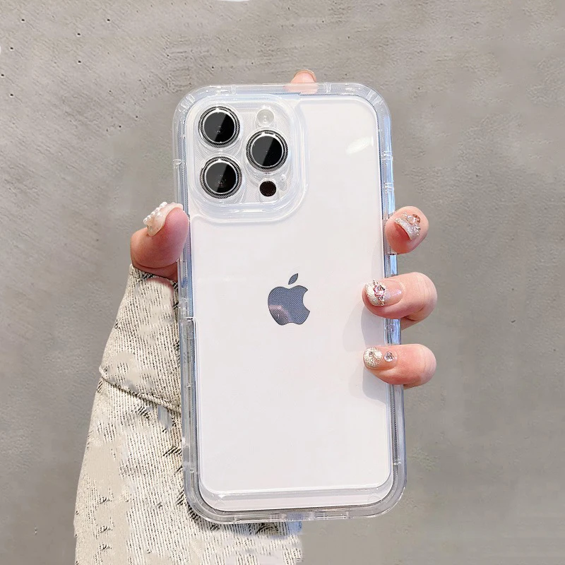 Einfache Bonbonfarbene Faltbare Halterung Hülle für iPhone 16 18 Pro Max 17 15 14 13 12 11 Transparente Stoßfeste TPU-Rückseite – Detail 15