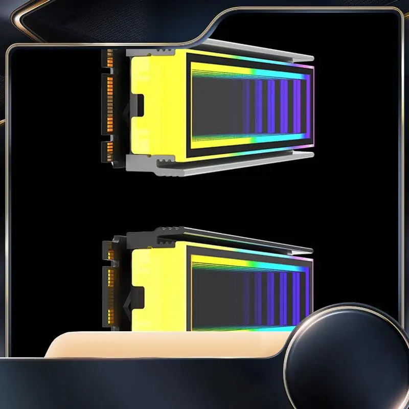 

M.2 ARGB Computer Radiator PC RGB M.2 Nvme Cooler Heatsink Endless Abyss Effect Black