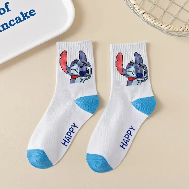 5Pairs teenager Cotton Soft Boy's girls Mid-Tube Socks Stitch Elastic Sock Children's Socks Fashion sock - Image 4