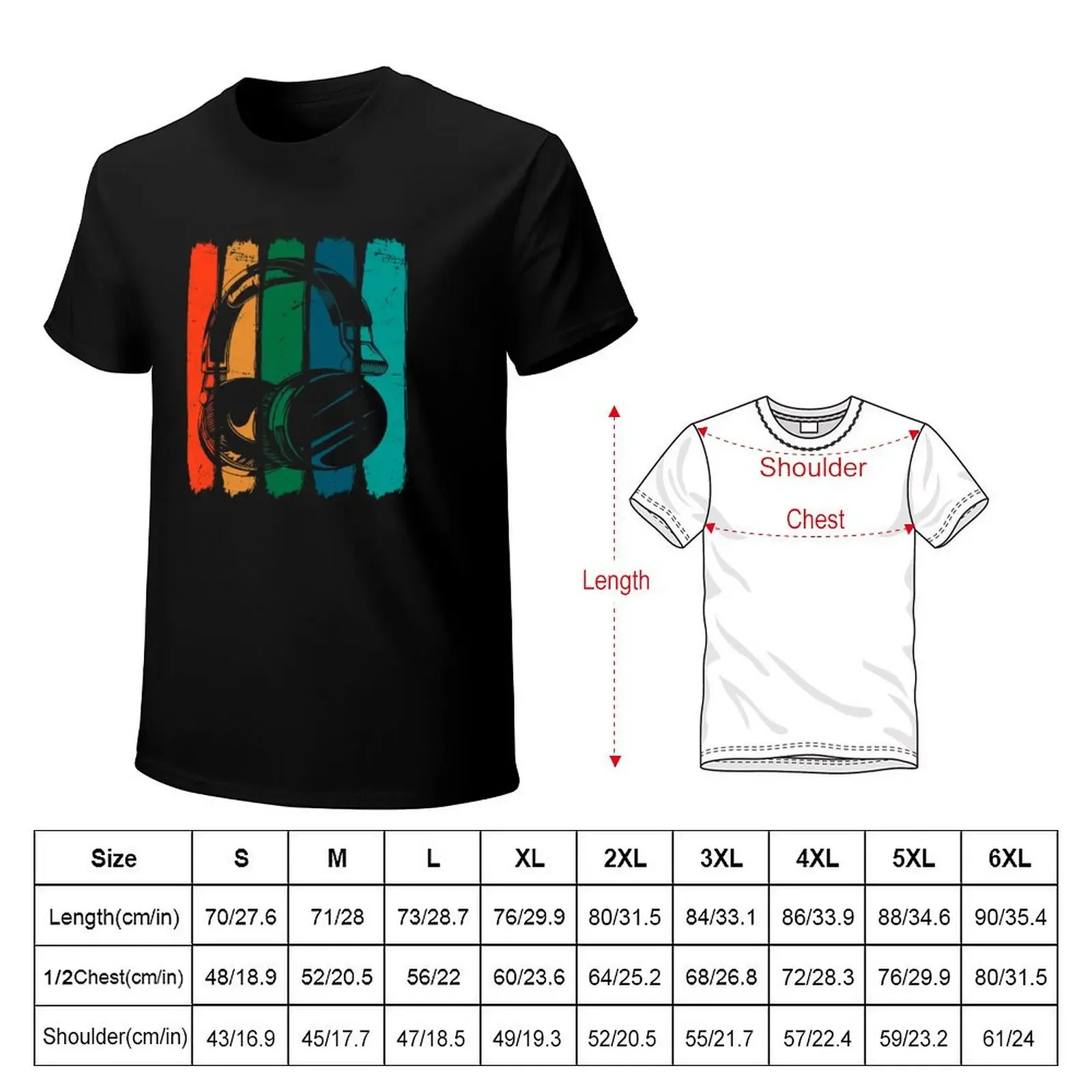 Music Lover Producer DJ Vintage Headphones T-shirt heavyweights cute tops summer top mens t shirts casual stylish