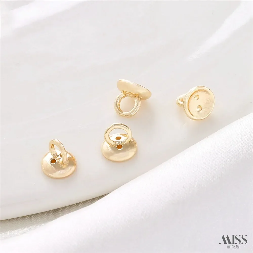 14K vergulde geperforeerde hoedenhouder gesloten lus kraalkap verbindingsring DIY parelarmband ketting sluiting gesp accessoire