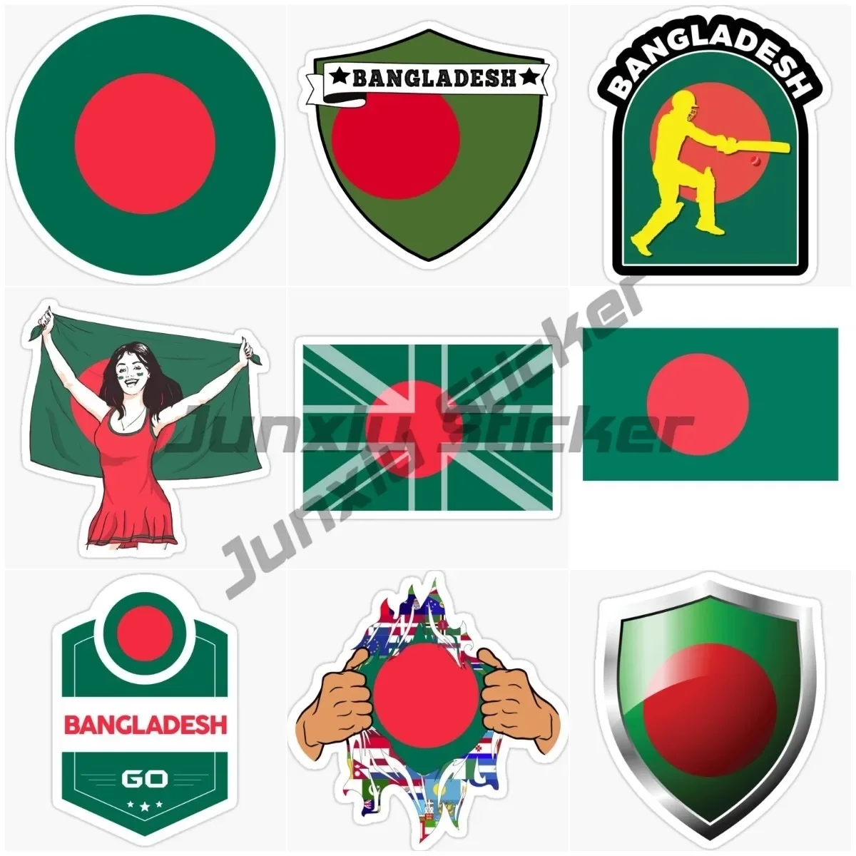 

Bangladesh Flag Emblem Car Sticker Decal Suitable for Smooth Flat Decorative Styling Decals