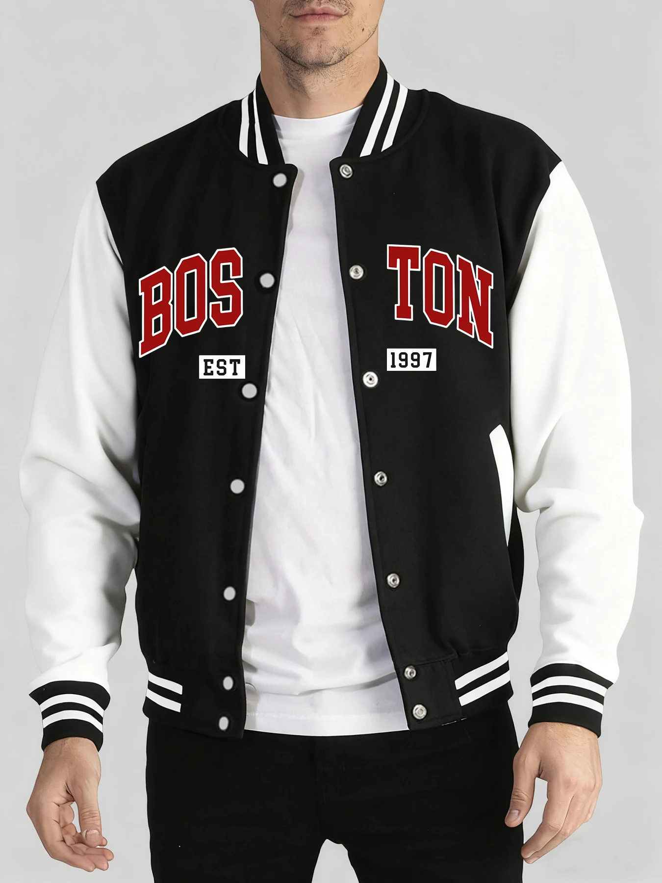 

Canada Maple Leaf Creative Letter Printing Men Jacket Autumn Winter Streetwear Comfy Basics Menswear Sport Soft Baseball Uniform