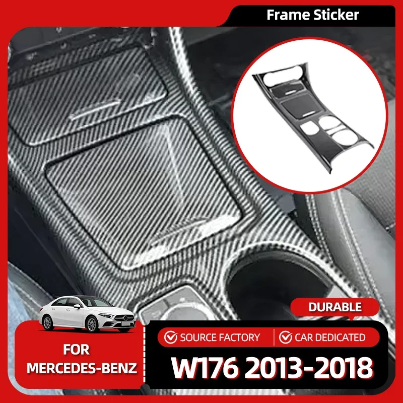 

Hot Styling Mouldings Car Center Console Water Cup Holder Panel Decorative Frame Sticker for Mercedes GLA CLA A Class W176 2013-