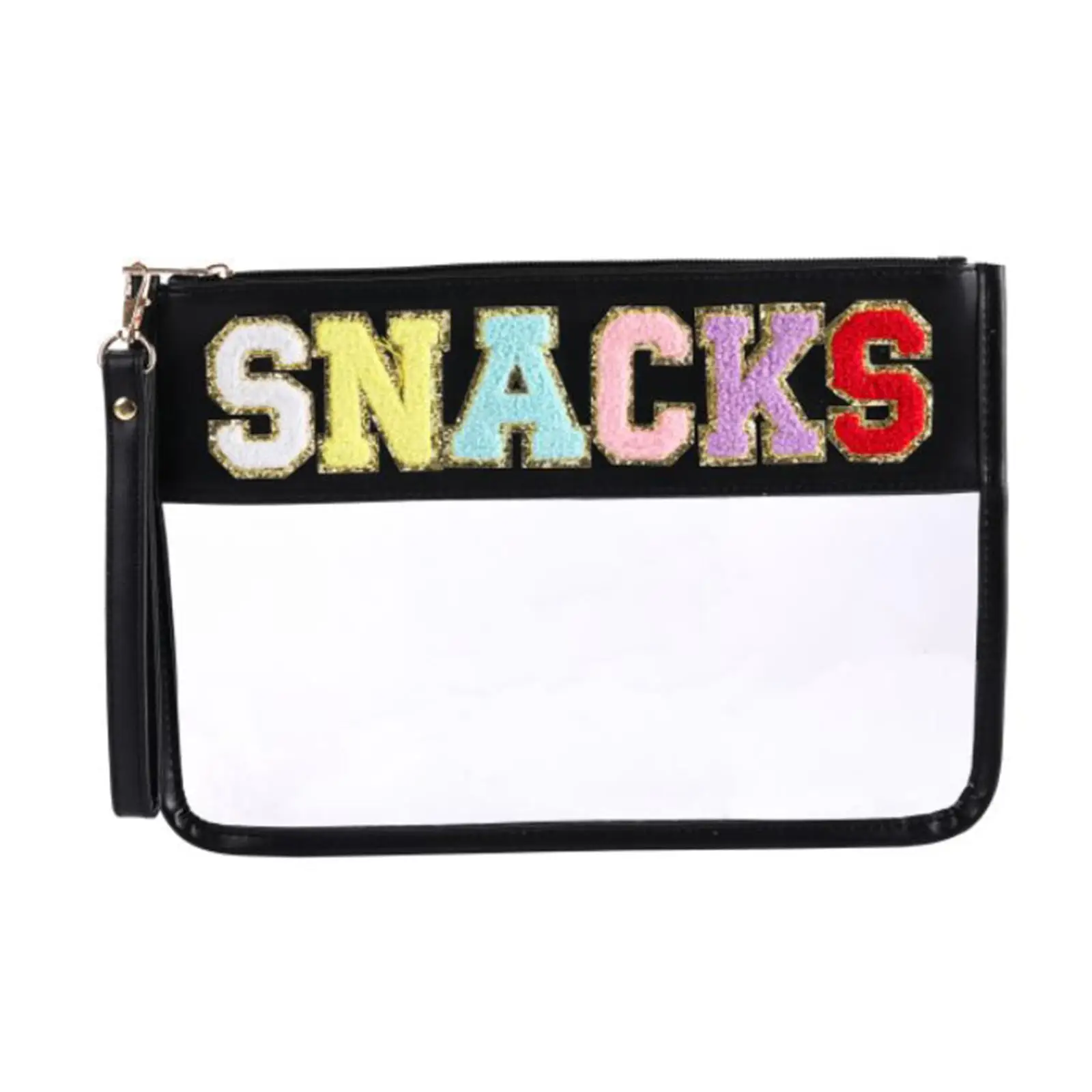 Transparent Cosmetic Bag Snack Bag Reusable Organiser Container with Zipper Wrist Strap Travel Toiletry Bag Clear Makeup Bag