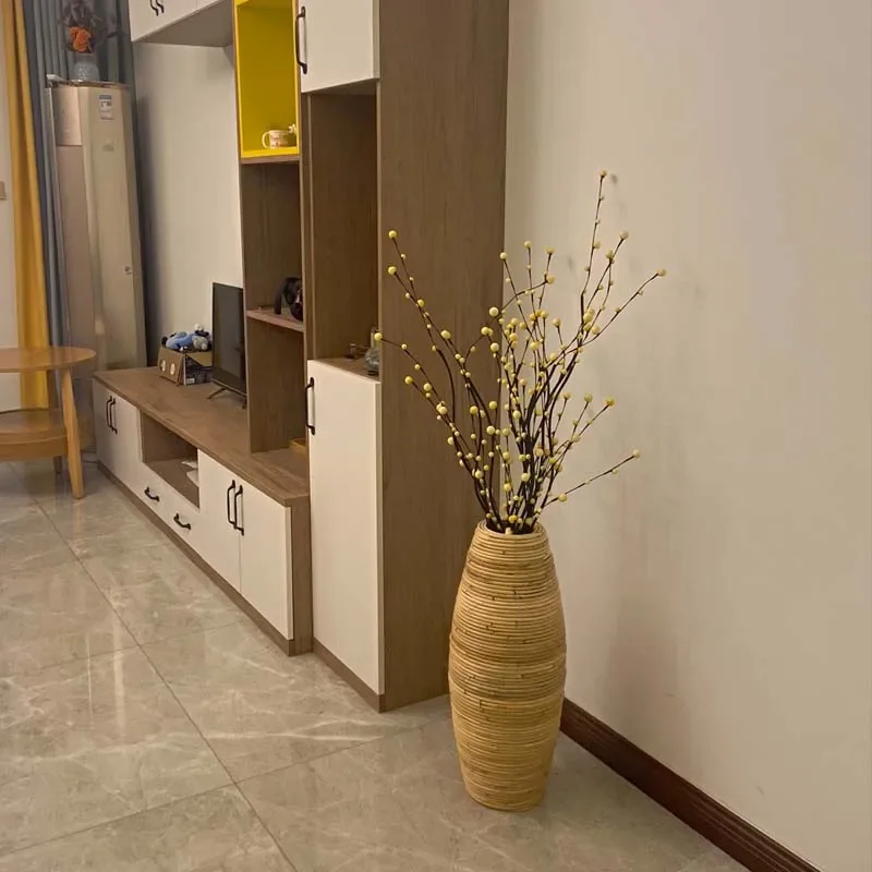 

Индонезийская ваза из ротанга высотой 30-40 см, плетение ручной работы, трость, стиль, напольная ваза, украшение для окна, мебель для гостиной