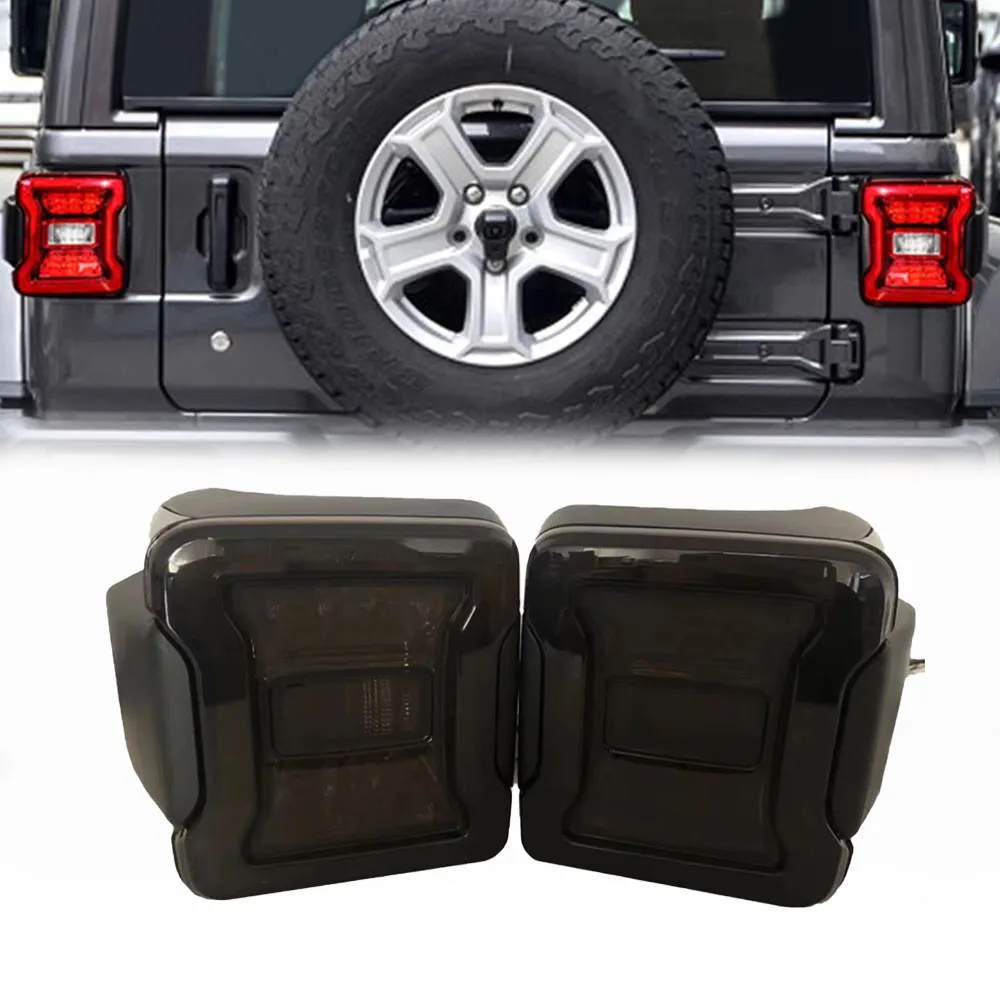 

2x светодиодные дымчатые задние фонари для Jeep Wrangler JL 2018-2021, пластиковые задние фонари, задние фонари, светодиодные указатели поворота, водонепроницаемые
