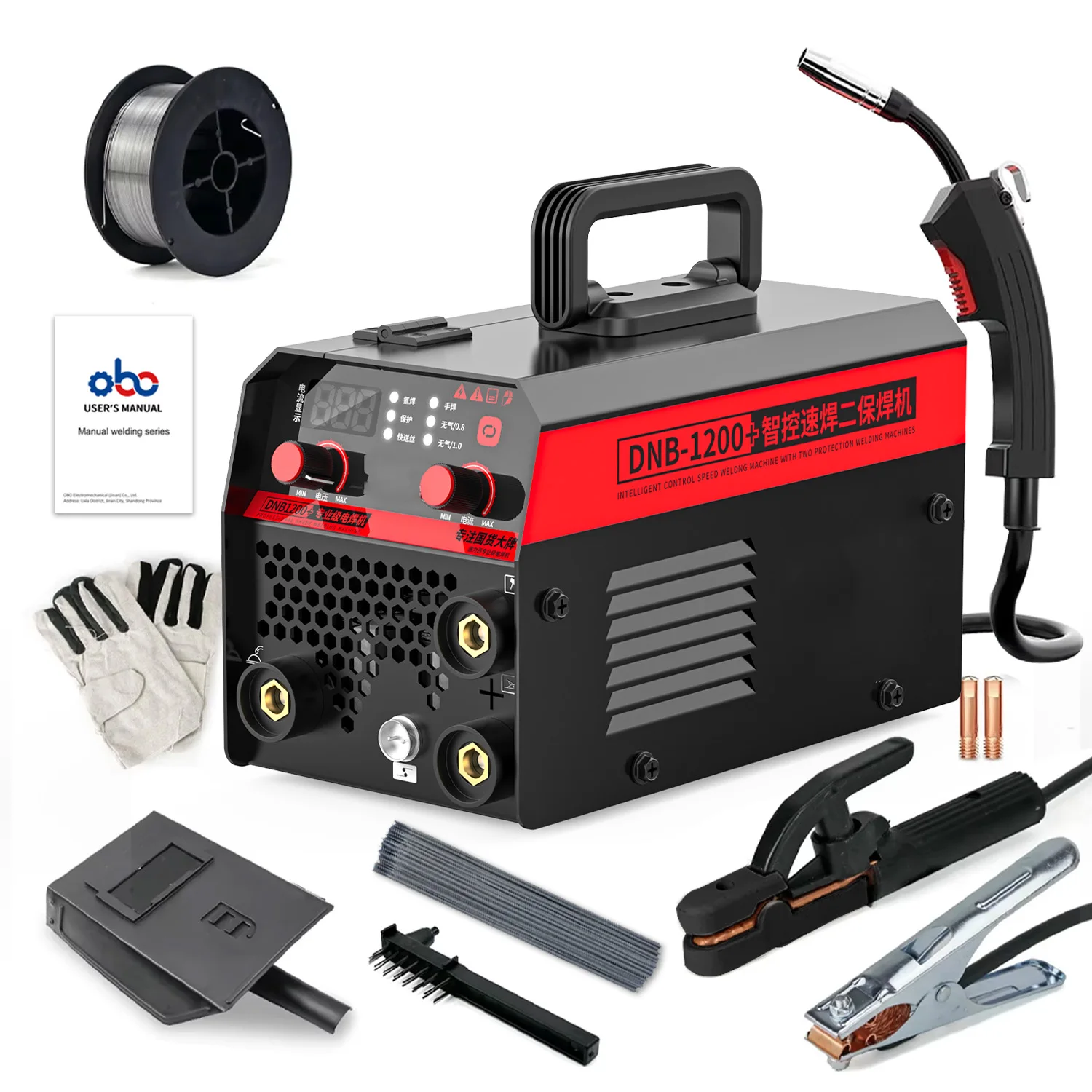 

MIG-250MINI LED 110V/220V IGBT Inverter Welder Flux MIG/Lift Tig/Stick 3-In-1 MIG Welding Machine OEM