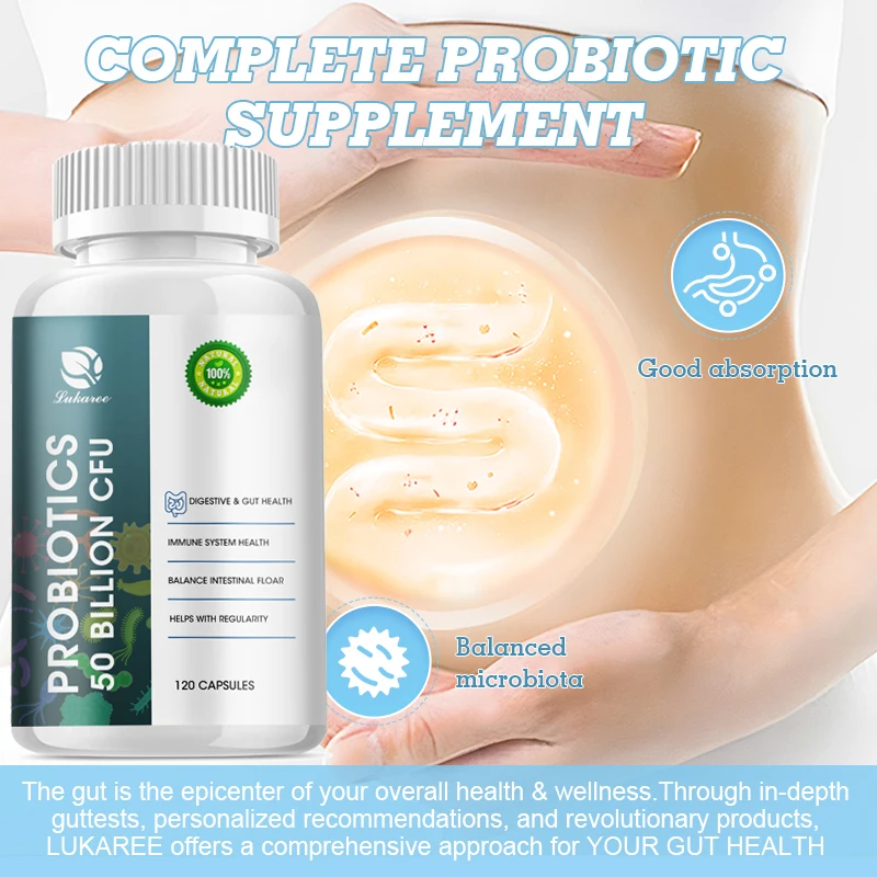 

Men and Women Probiotic Capsules with Prebiotic Fibers Promote Digestive Health 80%+More Effective Intestinal Health Supplement