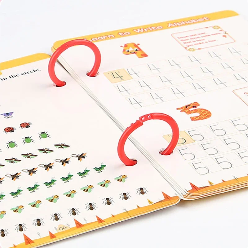 كتاب ممارسة الصناعة الصلبة للأطفال باللغة الإنجليزية مع تمارين الكتابة السحرية ومصنف تعليم الرسم من مونتيسوري الذين تتراوح أعمارهم بين 3-8 سنوات #5