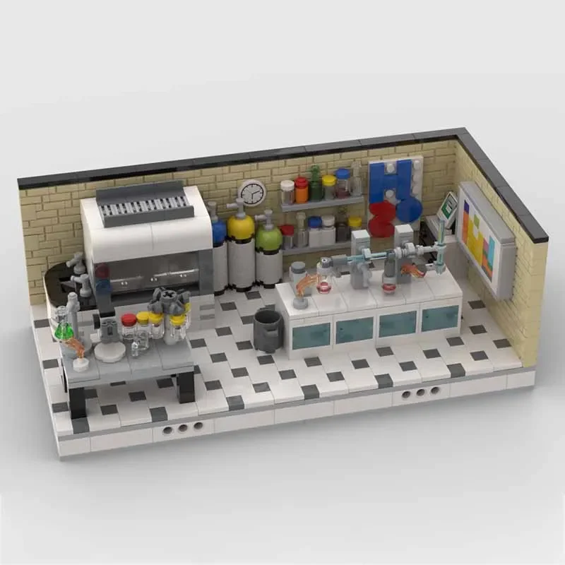 Laboratorium Scène Model Moc Gebouw Bakstenen Science Lab Set Pack Technologie Modulaire Blokken Geschenken Kerstspeelgoed Diy Sets Assemblage