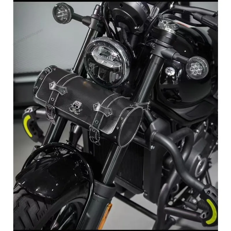 Retro Motorcycle Side Hanging Front Rear Seat Bag PU Leather Waterproof Knight Bag Motorcycle Backpack