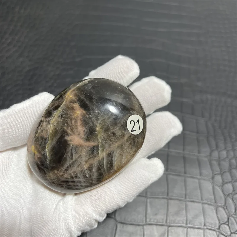 High Quality Natural Black Moonstone Palm Stone Tumbled Stones crystal healing Reiki