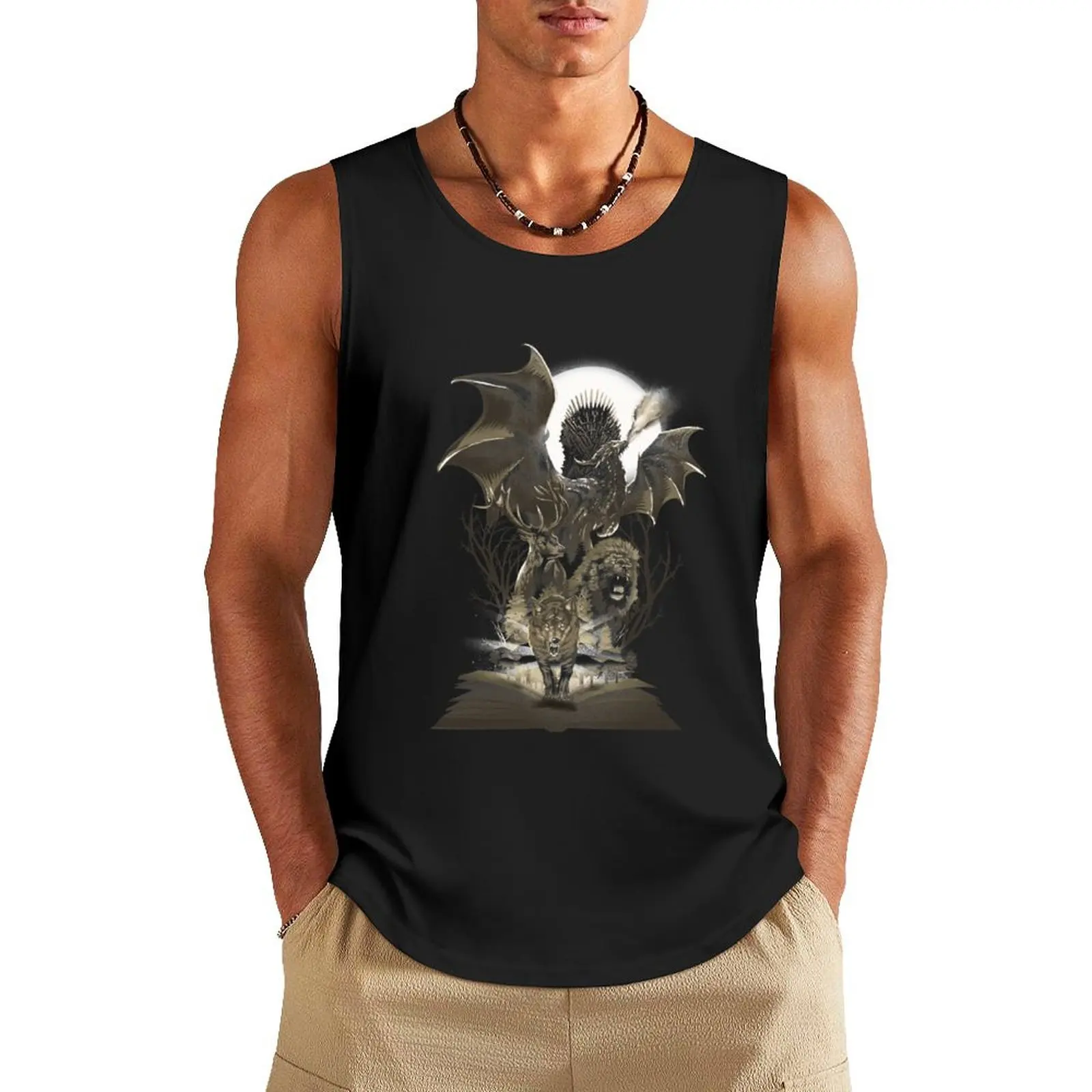 

Book of Kingdoms Tank Top gym t-shirts Men's summer clothes 2025 Men gym sportswear Vest for boy