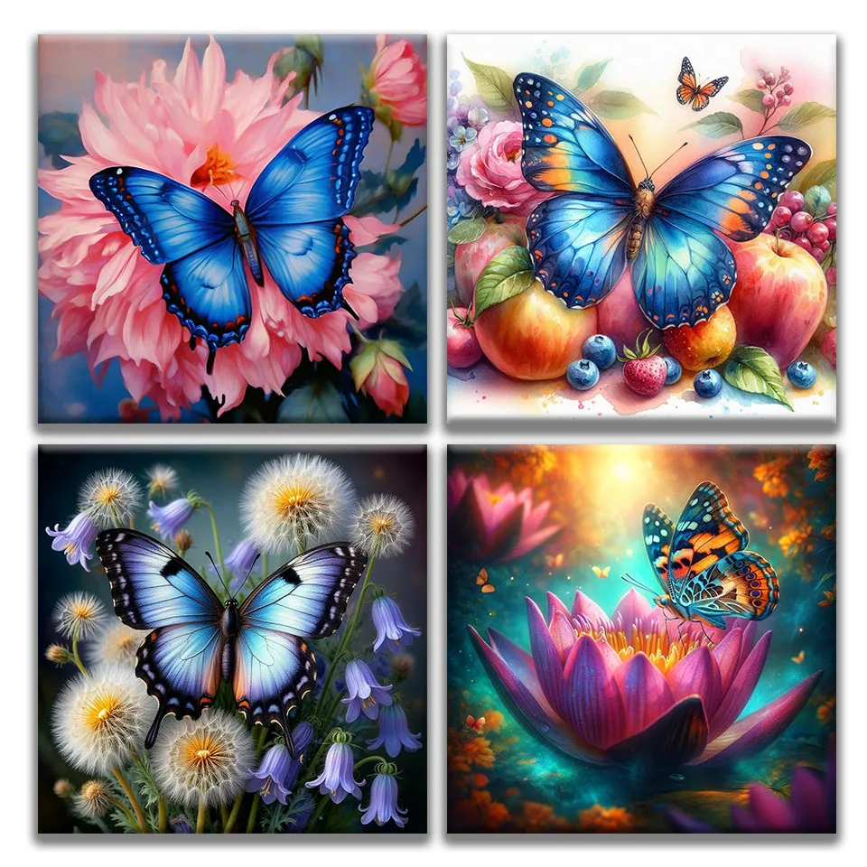 

Butterfly Flower Embroidery 5D DIY Diamond Mosaic Diamond Painting Art Kit Square Round Handmade Cross Stitch Home Decor Gift