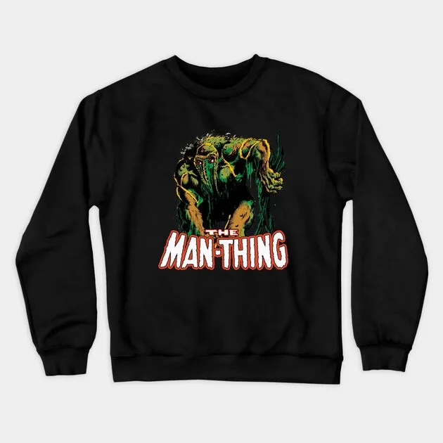 

Autumn and Winter Style Man-Thing - Comic - Humor Sweatshirt, "Iconic Man-Thing" Graphic for A Trendy and Witty Look